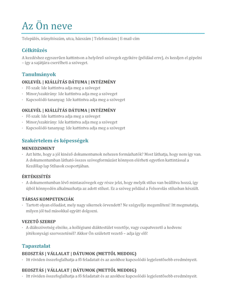 Önéletrajz (színes) Önéletrajz (színes)