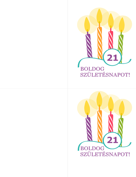 Születésnapi kártya (oldalanként 2, Avery 8315 kódú papírhoz) Születésnapi kártya (oldalanként 2, Avery 8315 kódú papírhoz)