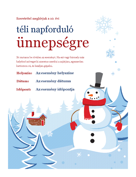 Téli ünnepség szórólapja Téli ünnepség szórólapja