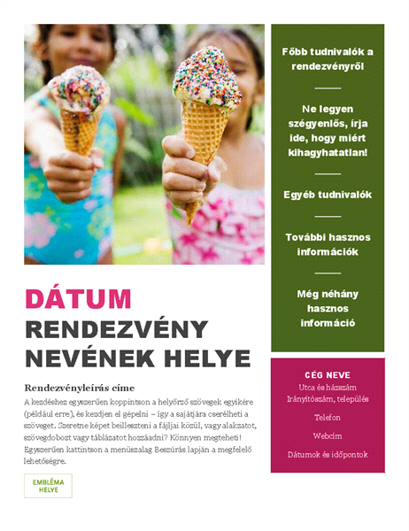 Idényjellegű rendezvényszórólap Idényjellegű rendezvényszórólap