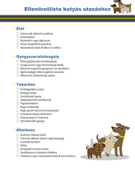 Kutyák igényeihez készült utazási feladatlista Kutyák igényeihez készült utazási feladatlista