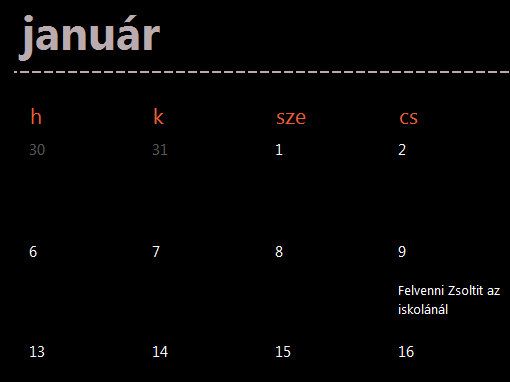 Öröknaptár fülekkel (fekete) Öröknaptár fülekkel (fekete)