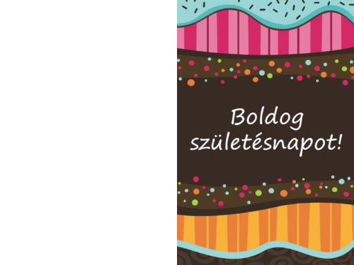 Születésnapi kártya pontokkal és csíkokkal (gyerekeknek, félbe hajtott) Születésnapi kártya pontokkal és csíkokkal (gyerekeknek, félbe hajtott)