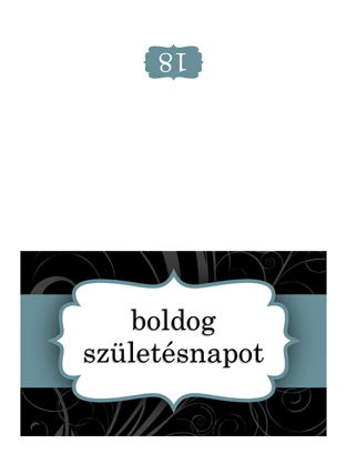 Születésnapi kártya (kék szalagos téma, félbe hajtott) Születésnapi kártya (kék szalagos téma, félbe hajtott)