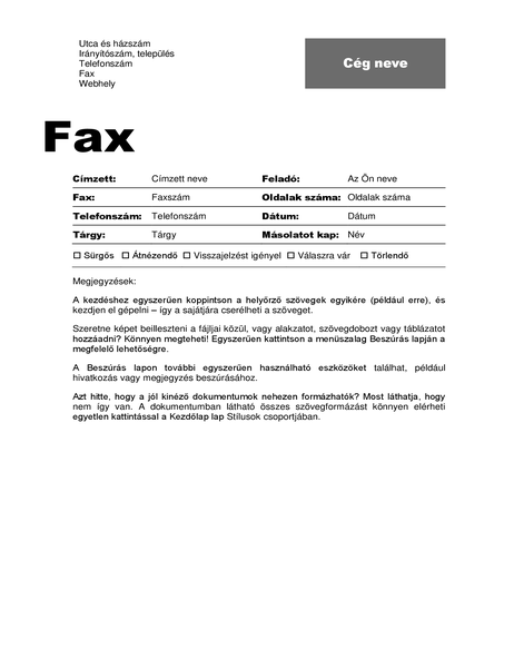 Faxfedőlap (Professzionális arculat) Faxfedőlap (Professzionális arculat)