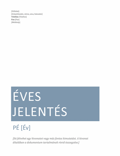 Éves jelentés Éves jelentés