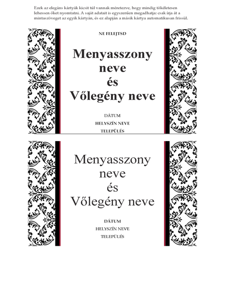 Ne felejtsd esküvői kártya (Fekete-fehér esküvői arculat) Ne felejtsd esküvői kártya (Fekete-fehér esküvői arculat)