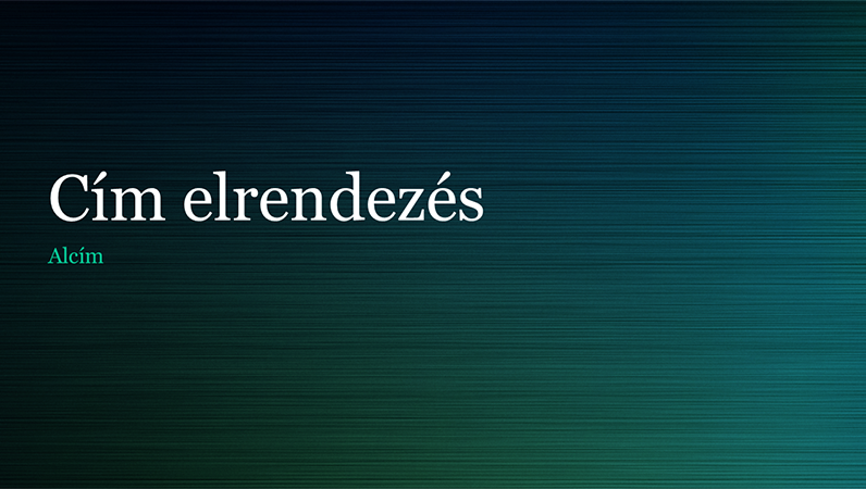 Zöld csiszolt fémes bemutató (szélesvásznú) Zöld csiszolt fémes bemutató (szélesvásznú)