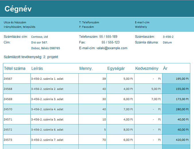 Értékesítési számlák nyilvántartása Értékesítési számlák nyilvántartása