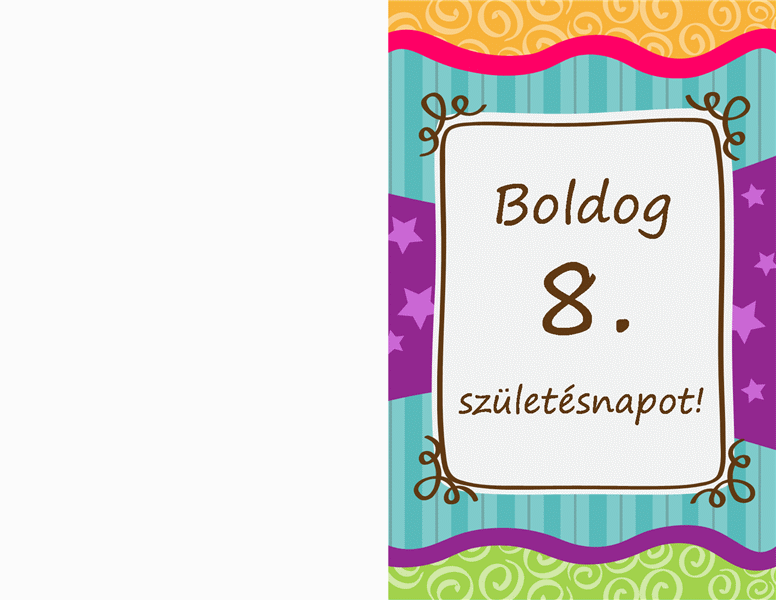 Születésnapi kártya – csillagos, sávos (gyermekeknek) Születésnapi kártya – csillagos, sávos (gyermekeknek)