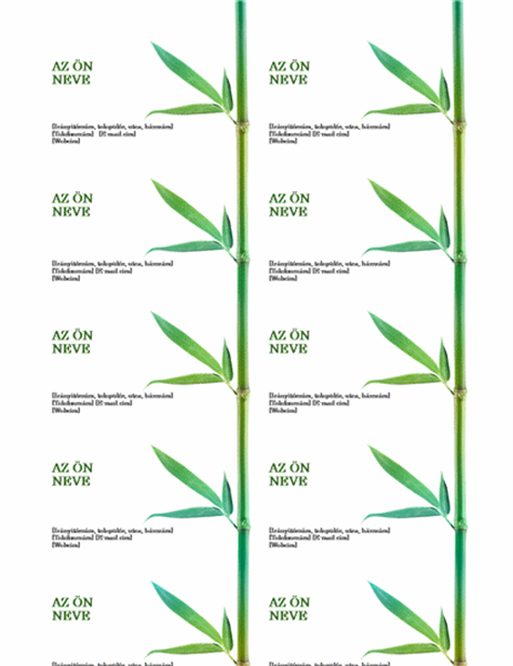 Business cards (Bamboo, 10 per page, works with Avery 5371 and similar) Business cards (Bamboo, 10 per page, works with Avery 5371 and similar)