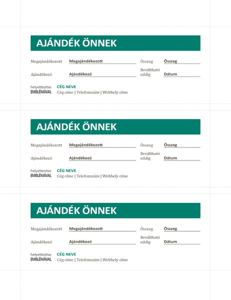 Ajándékutalványok Ajándékutalványok