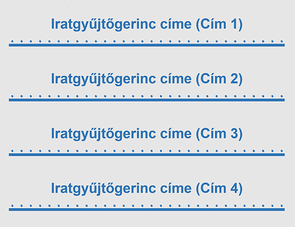 2 hüvelykes iratgyűjtőgerinc (oldalanként 4) 2 hüvelykes iratgyűjtőgerinc (oldalanként 4)