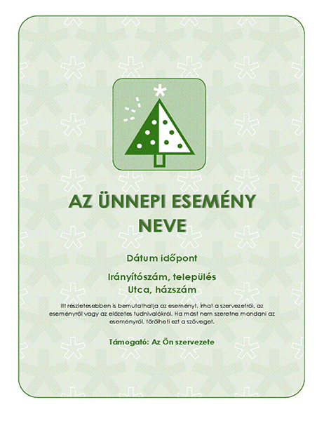 Ünnepi esemény szórólapja (zöld fával) Ünnepi esemény szórólapja (zöld fával)