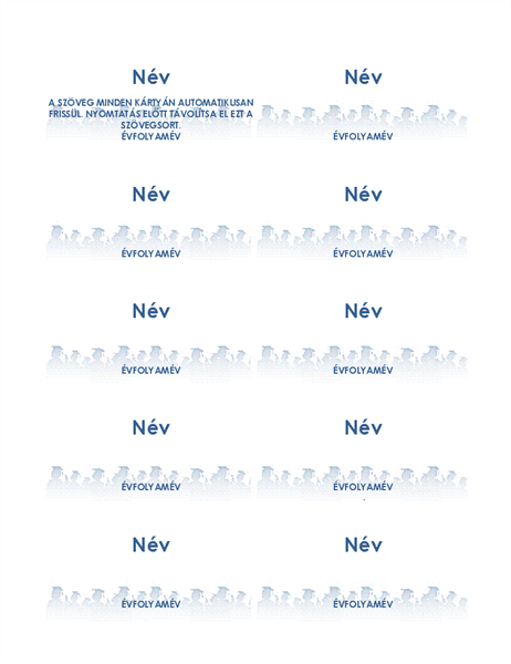 Névkártyák diplomaosztóra (laponként 10) Névkártyák diplomaosztóra (laponként 10)