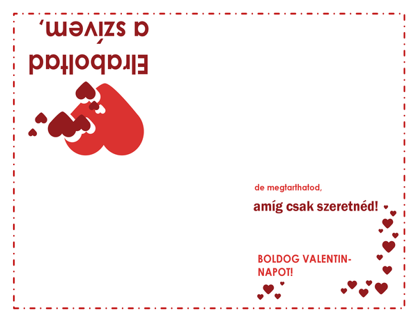 Valentin-napi kártya (szíves terv, négyrét hajtva) Valentin-napi kártya (szíves terv, négyrét hajtva)
