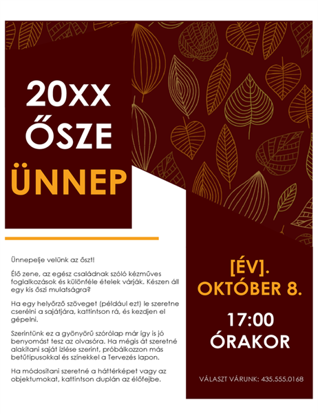 Őszi ünnepi szórólap Őszi ünnepi szórólap