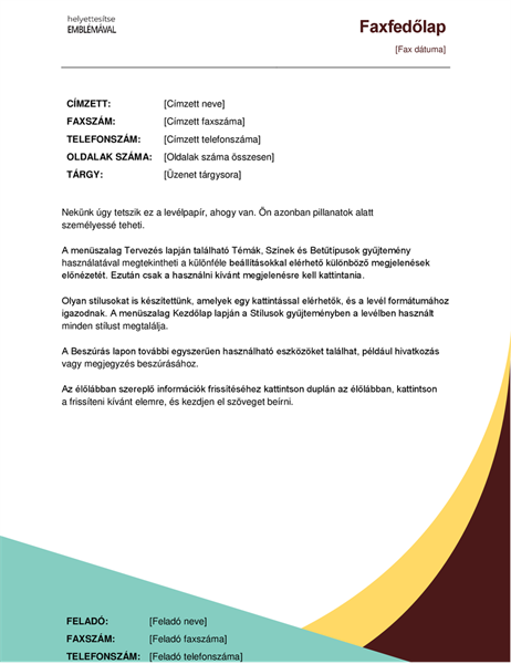 Földszínű faxelőlap Földszínű faxelőlap