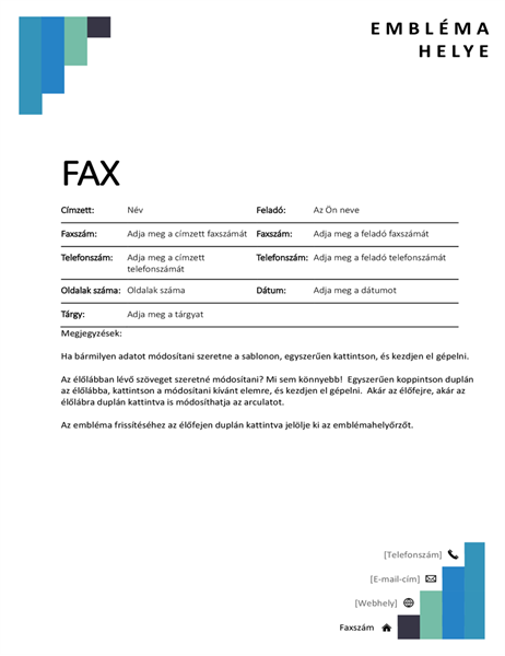Kék lépések faxelőlap Kék lépések faxelőlap