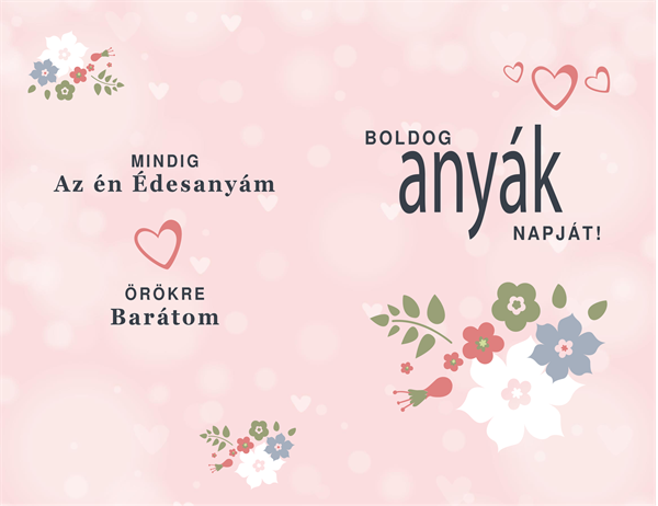 Csinos rózsaszín anyák napi képeslap Csinos rózsaszín anyák napi képeslap