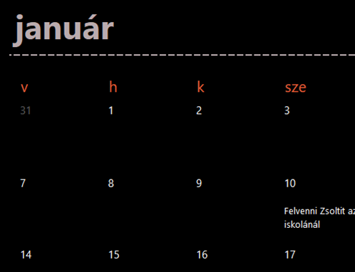 Öröknaptár fülekkel (fekete) Öröknaptár fülekkel (fekete)