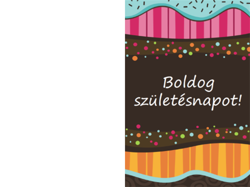 Születésnapi kártya pontokkal és csíkokkal (gyerekeknek, félbe hajtott) Születésnapi kártya pontokkal és csíkokkal (gyerekeknek, félbe hajtott)