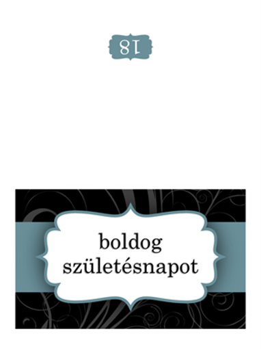 Születésnapi kártya (kék szalagos téma, félbe hajtott) Születésnapi kártya (kék szalagos téma, félbe hajtott)