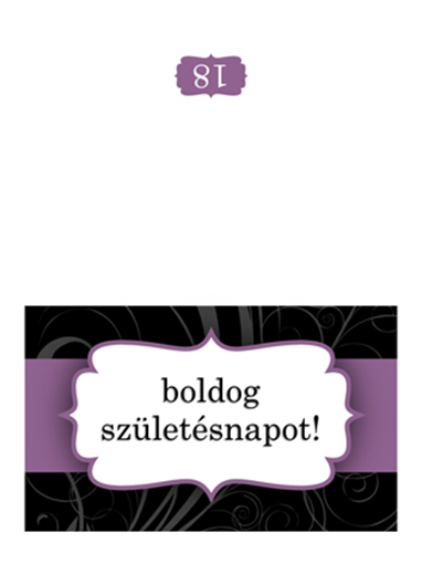 Születésnapi kártya (lila szalagos, félbe hajtott) Születésnapi kártya (lila szalagos, félbe hajtott)
