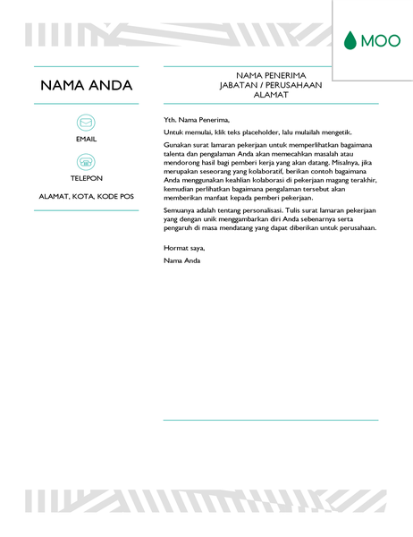 Surat lamaran kreatif, yang didesain oleh MOO Surat lamaran kreatif, yang didesain oleh MOO