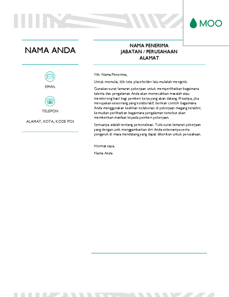 Surat lamaran kreatif yang didesain oleh MOO Surat lamaran kreatif yang didesain oleh MOO