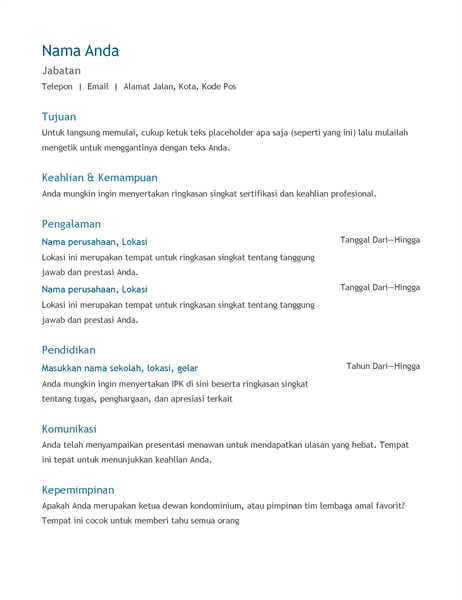 Resume (kronologis)