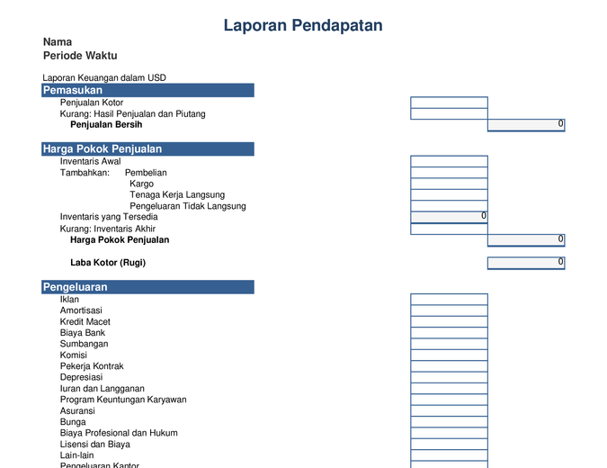 Laporan pendapatan 1 tahun Laporan pendapatan 1 tahun