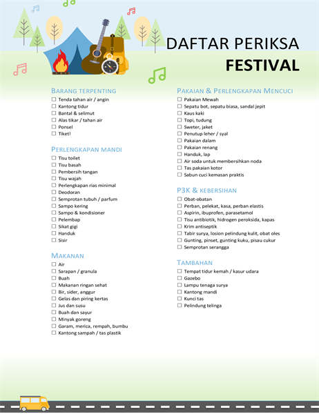 Daftar Periksa festival Daftar Periksa festival