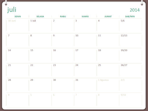 Kalender akademis 2014-2015 (Juli-Juni) Kalender akademis 2014-2015 (Juli-Juni)