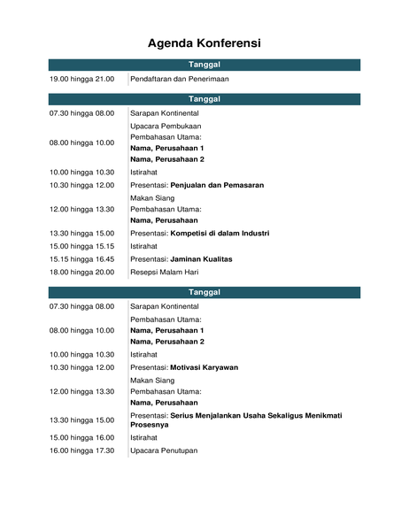 Agenda Konferensi