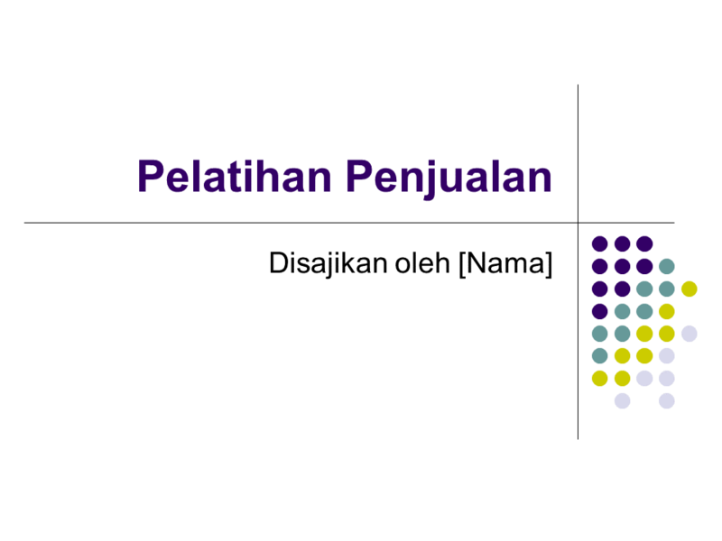 Slide pelatihan penjualan Slide pelatihan penjualan