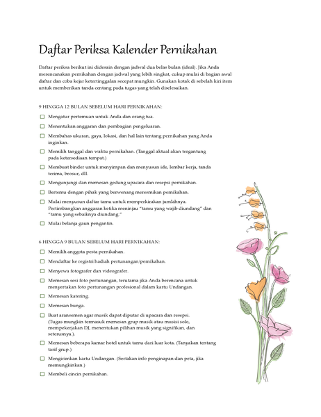 Daftar Periksa Pernikahan (cat air) Daftar Periksa Pernikahan (cat air)