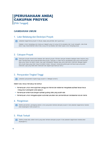Lingkup Proyek Lingkup Proyek