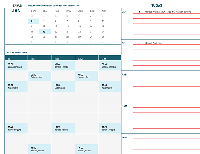 Kalender siswa (Sen) Kalender siswa (Sen)