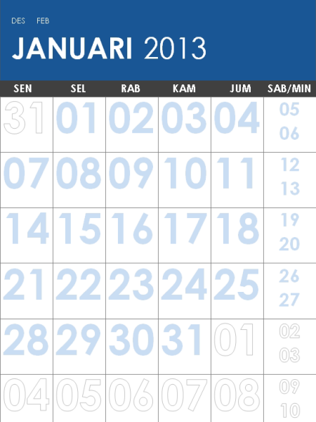 Kalender 2013 - 2014, multiwarna (M-Sun) Kalender 2013 - 2014, multiwarna (M-Sun)