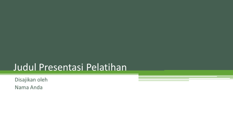 Presentasi pelatihan Presentasi pelatihan