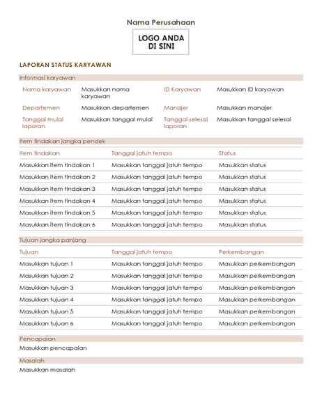 Laporan status karyawan Laporan status karyawan