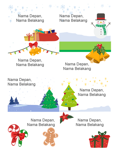 Lencana nama hari raya (8 per halaman, desain Semangat Natal, dapat dicetak pada kertas Avery 5395 dan yang serupa) Lencana nama hari raya (8 per halaman, desain Semangat Natal, dapat dicetak pada kertas Avery 5395 dan yang serupa)