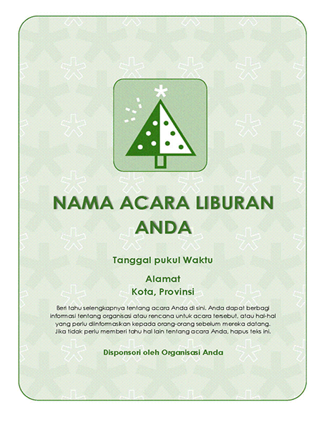 Selebaran acara hari libur (dengan pohon hijau) Selebaran acara hari libur (dengan pohon hijau)