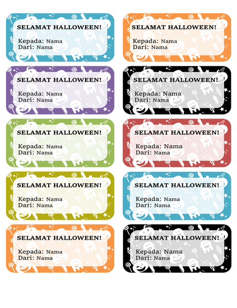 Label Halloween (10 per halaman) Label Halloween (10 per halaman)