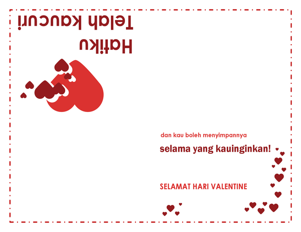 Kartu Hari Valentine (desain hati, empat lipatan) Kartu Hari Valentine (desain hati, empat lipatan)