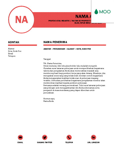 Surat lamaran yang rapi, didesain oleh MOO Surat lamaran yang rapi, didesain oleh MOO