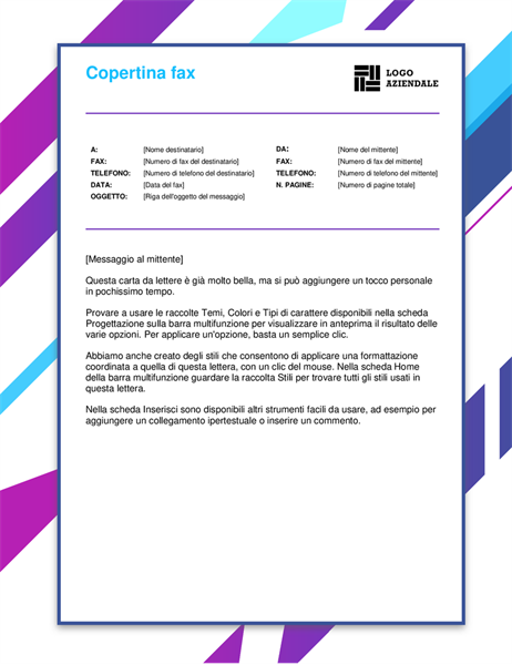 Copertina fax grafico viola Copertina fax grafico viola