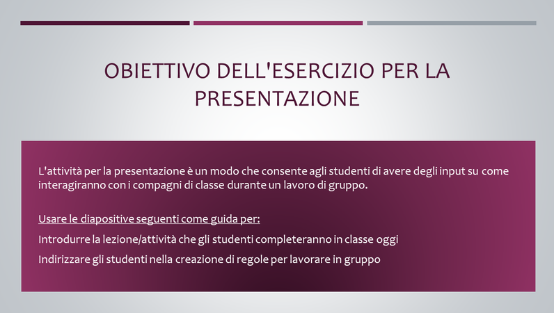 Presentazione della lezione Presentazione della lezione