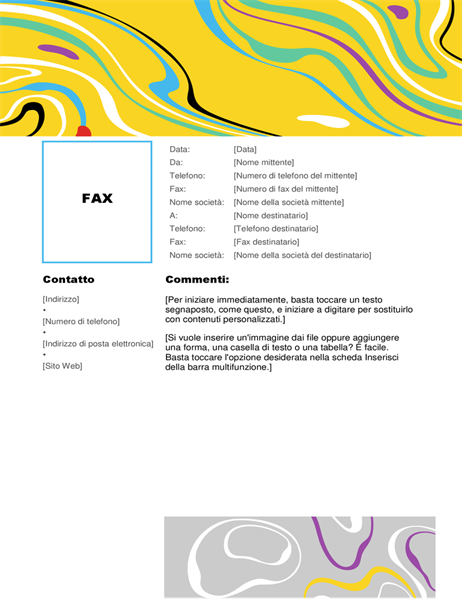 Copertina fax con vortice di colori Copertina fax con vortice di colori